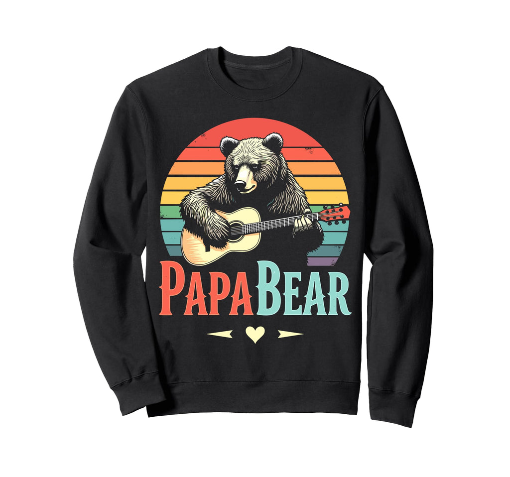 Papa Bear Guitar Sunset Sweatshirt - Trendy Graphic Unisex - T-Shirt, Sweatshirt, Hoodie