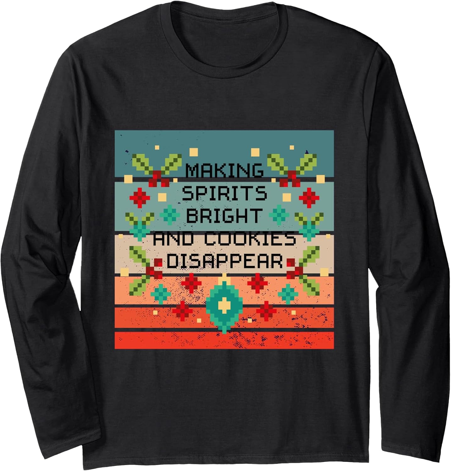 Pixel art cookies disappear Christmas spirits - Adult & Kids T-Shirts, Sweatshirts & Hoodies apparel design preview 1