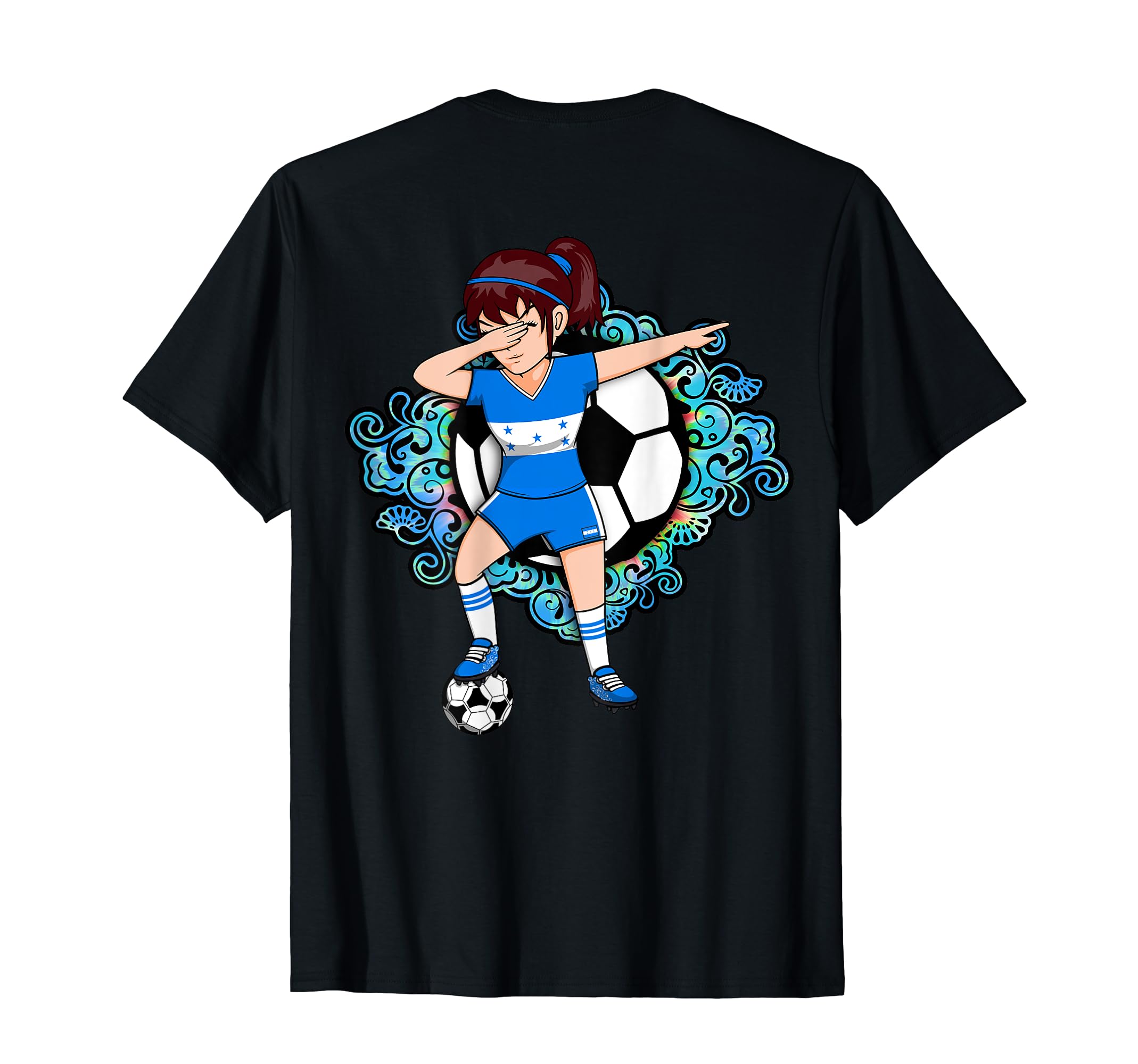 Dabbing Soccer Honduras Jersey Floral T-Shirt - Custom Art Print Unisex - T-Shirt, Sweatshirt, Hoodie
