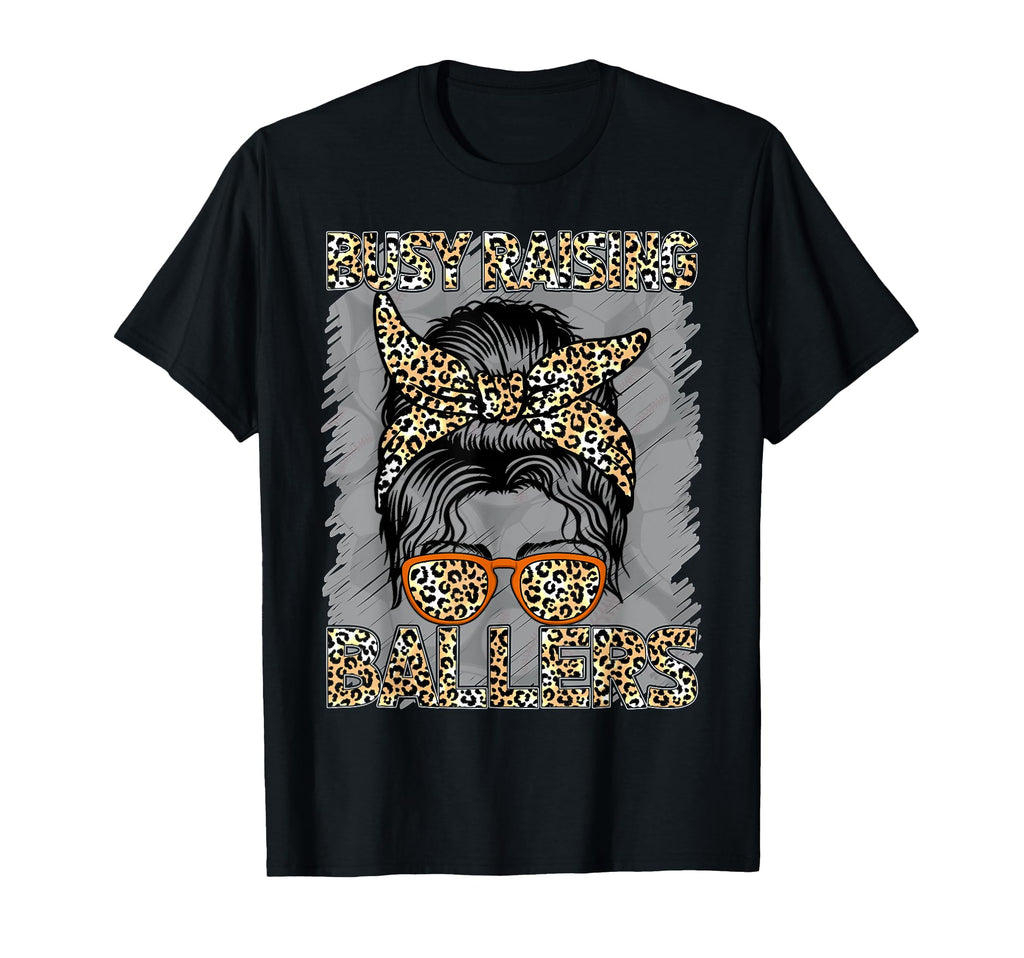 Baseball Soccer Mom Messy Bun Leopard T-Shirt - Trendy Graphic Men Women - T-Shirt, Sweatshirt, Hoodie