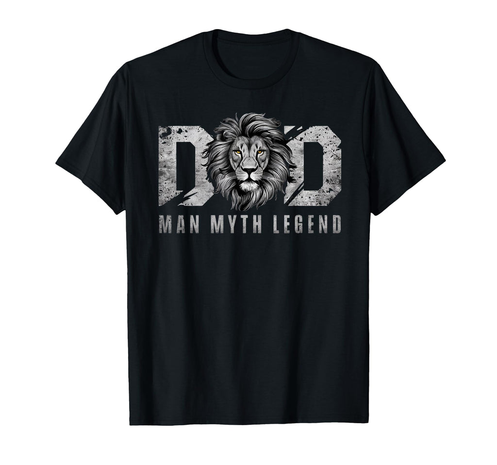 Dad Myth Legend Lion Distressed T-Shirt - Casual Everyday Wear Men Women - T-Shirt, Sweatshirt, Hoodie