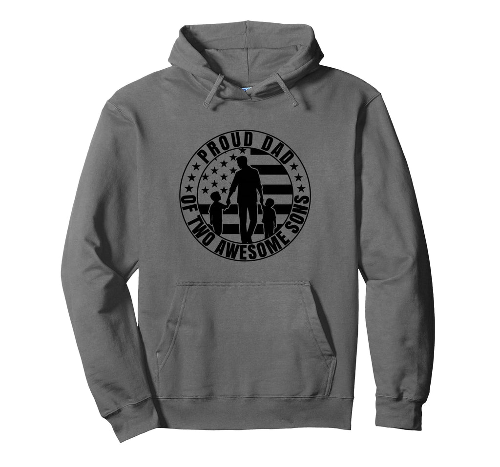 Proud Dad Two Awesome Sons Dad 2 Hoodie - Streetwear Style for Adults - T-Shirt, Sweatshirt, Hoodie
