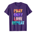 Pray Obey Love Repeat T-Shirt - Trendy Graphic for Adults - T-Shirt, Sweatshirt, Hoodie