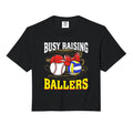 Busy Raising Ballers Baseball Volleyball Hoodie - Graphic Print Men Women - T-Shirt, Sweatshirt, Hoodie
