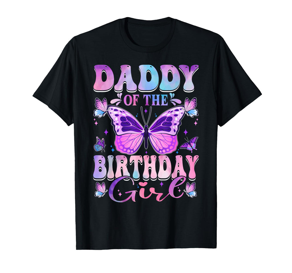 Daddy Birthday Butterfly Party Matching T-Shirt - Minimalist Print Unisex - T-Shirt, Sweatshirt, Hoodie