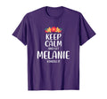 Melanie Keep Calm Personalized Name T-Shirt - Minimalist Print for Adults - T-Shirt, Sweatshirt, Hoodie