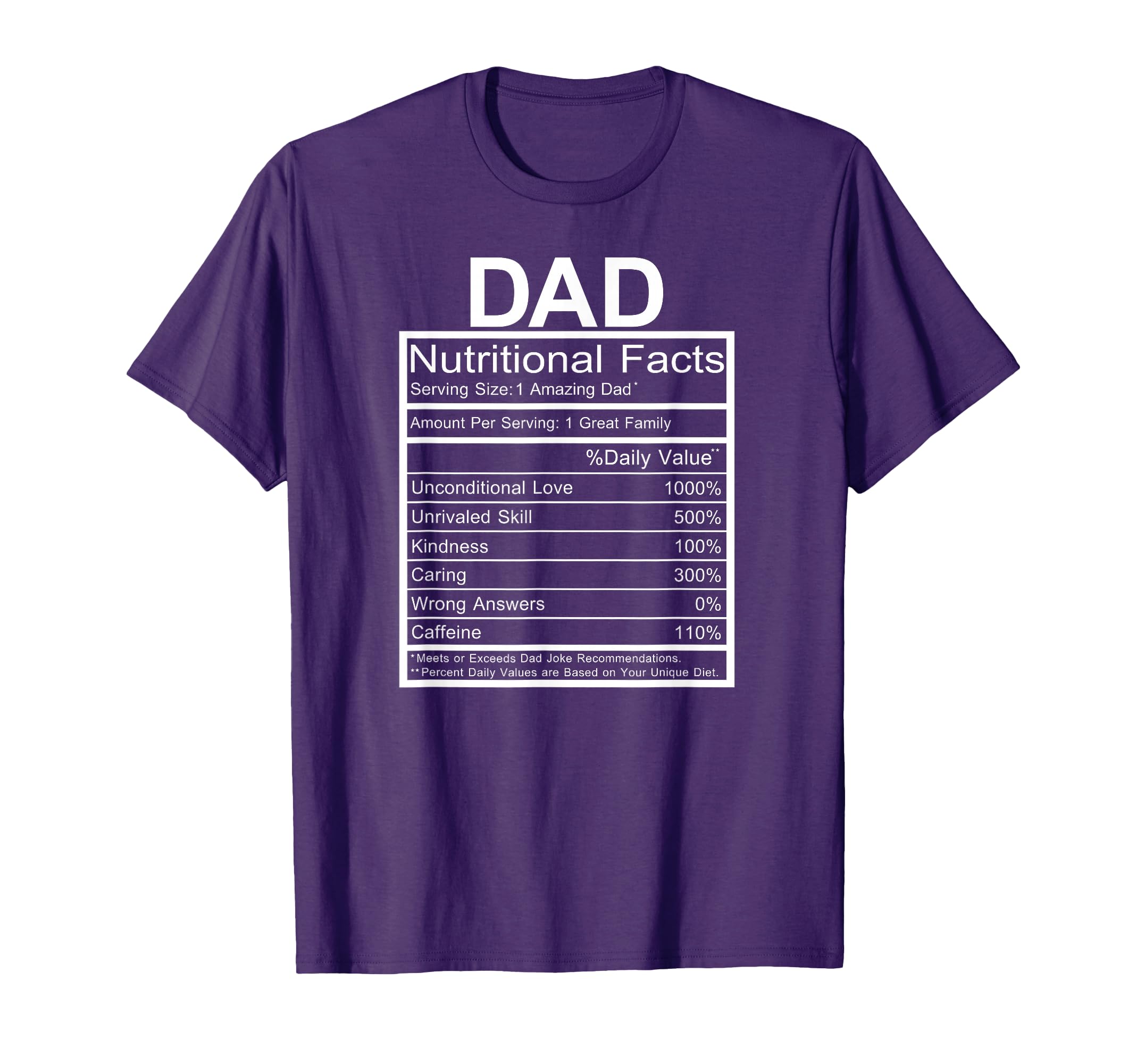 Dad Nutritional Facts Funny Joke T-Shirt - Aesthetic Graphic for Adults - T-Shirt, Sweatshirt, Hoodie