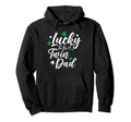 Lucky To Be Twin Dad Funny St Patricks Hoodie - Minimalist Print Men Women - T-Shirt, Sweatshirt, Hoodie