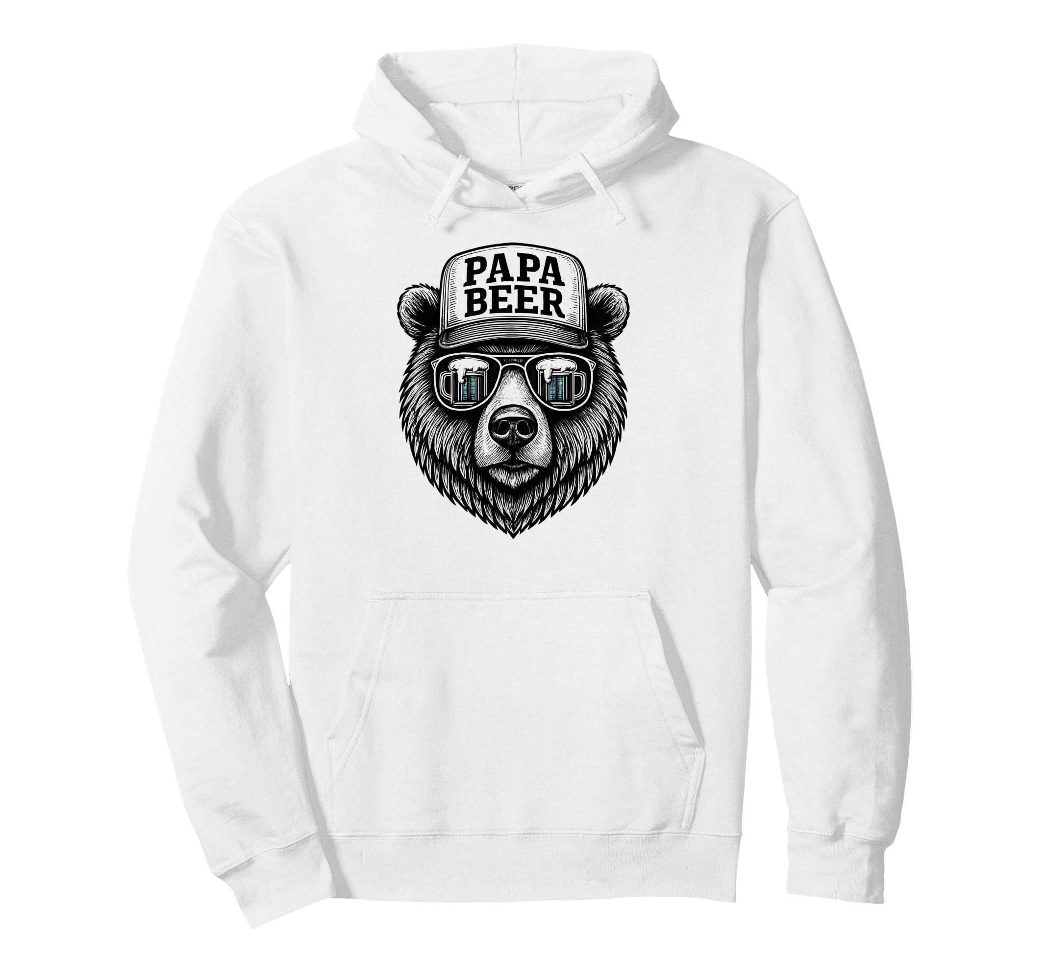 Papa Beer Funny Dad Bear Drinking Hoodie - Trendy Graphic Unisex - T-Shirt, Sweatshirt, Hoodie