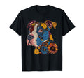 Pitbull Floral Dog Lover Flower Art T-Shirt - Custom Art Print for Adults - T-Shirt, Sweatshirt, Hoodie