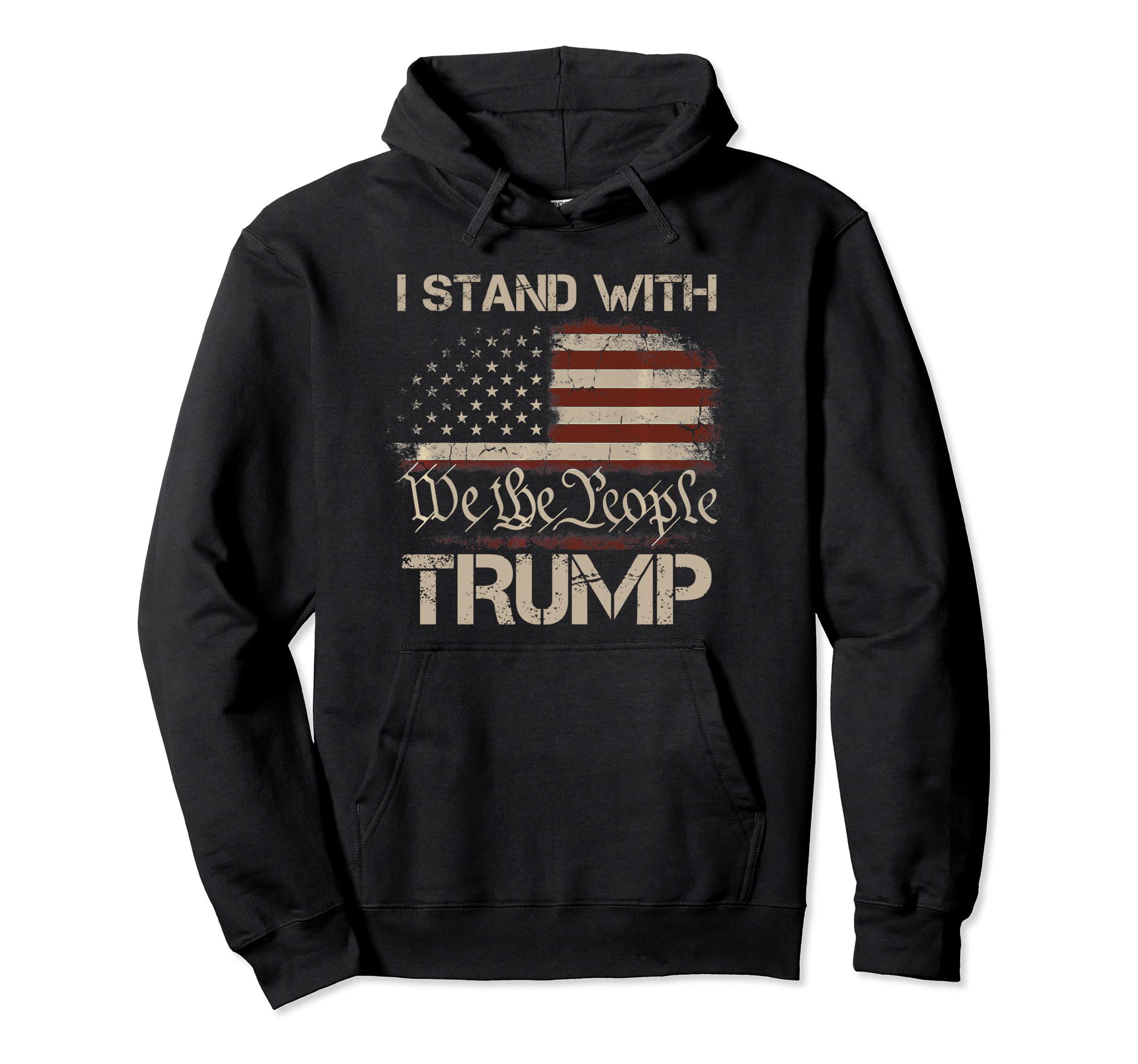 I Stand Trump American Flag Usa Hoodie - Graphic Print Men Women - T-Shirt, Sweatshirt, Hoodie