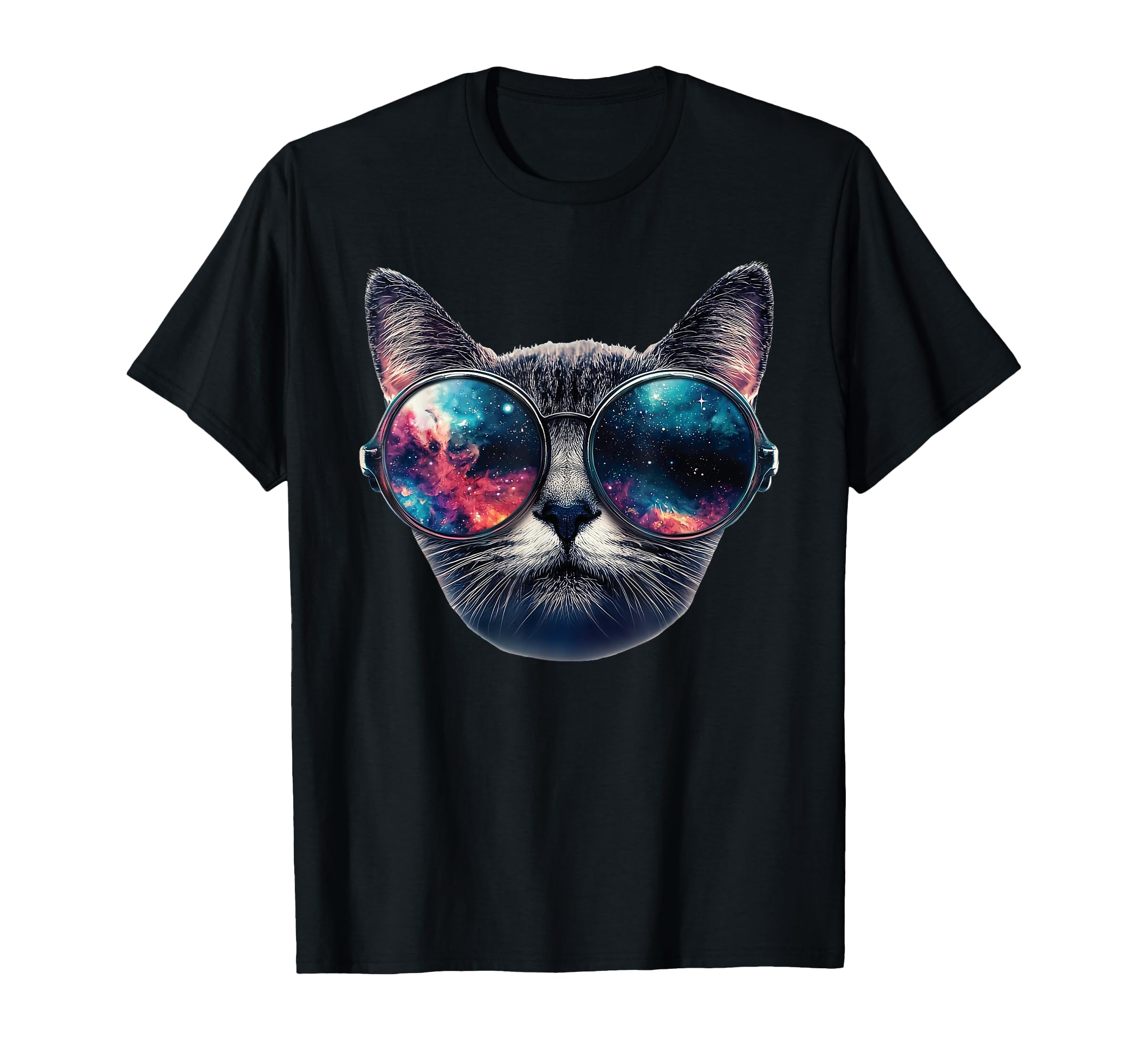 Cat Space Glasses Sunglasses Universe T-Shirt - Custom Art Print Unisex - T-Shirt, Sweatshirt, Hoodie