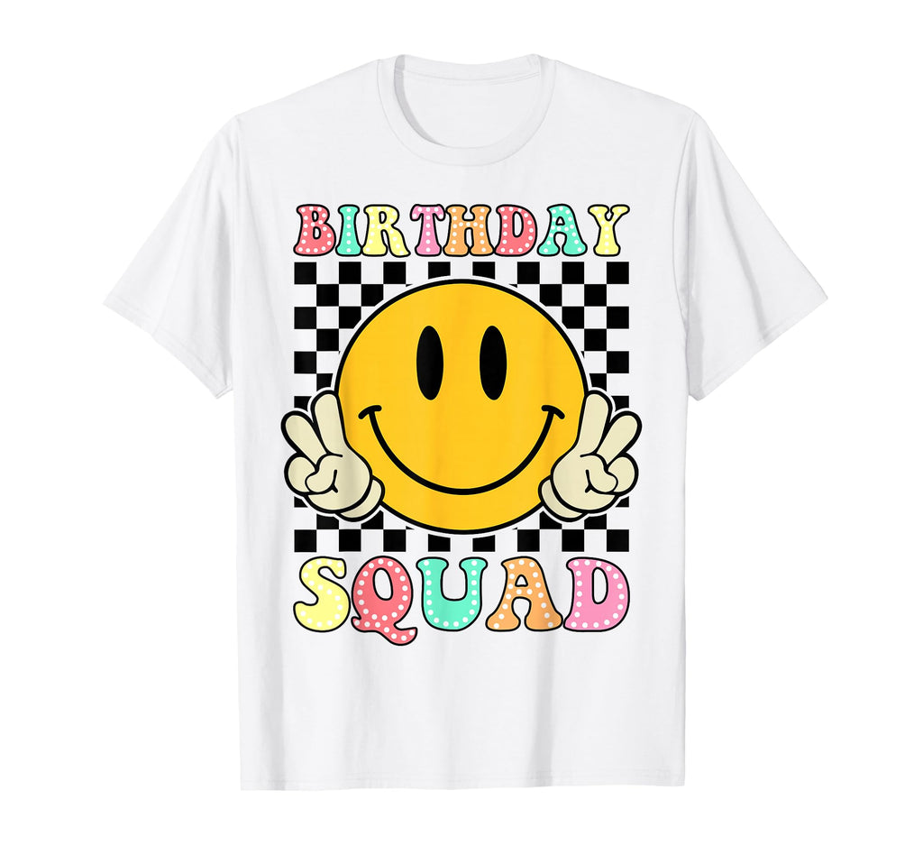 Birthday Squad Groovy Matching Family T-Shirt - Aesthetic Graphic Unisex - T-Shirt, Sweatshirt, Hoodie