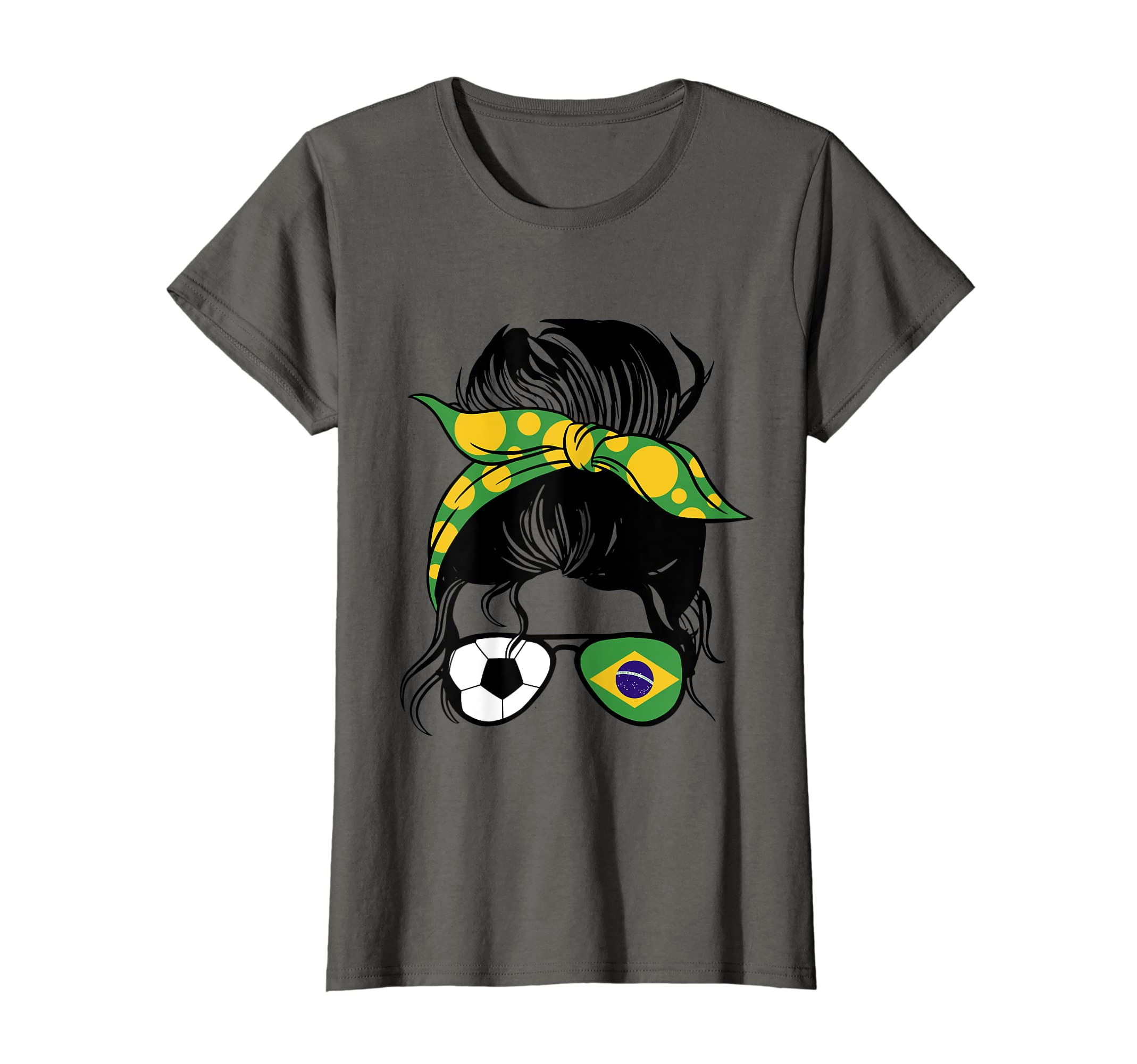Brazilian Soccer Mom Mothers Day Brazil T-Shirt - Graphic Print Men Women - T-Shirt, Sweatshirt, Hoodie