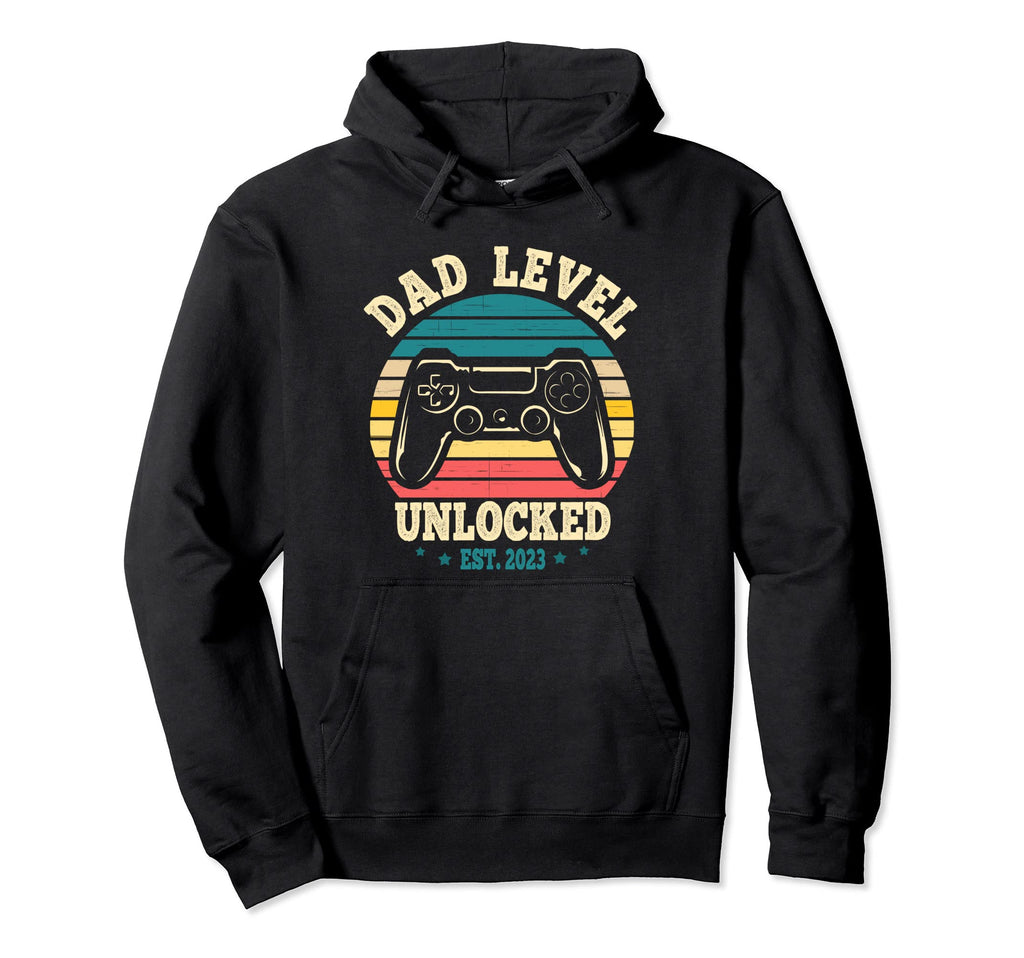 Dad Level Unlocked Est 2023 New Daddy I Hoodie - Trendy Graphic for Adults - T-Shirt, Sweatshirt, Hoodie