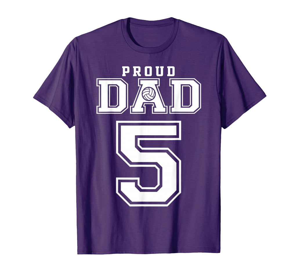 Custom Proud Volleyball Dad Number 5 T-Shirt - Casual Everyday Wear Unisex - T-Shirt, Sweatshirt, Hoodie