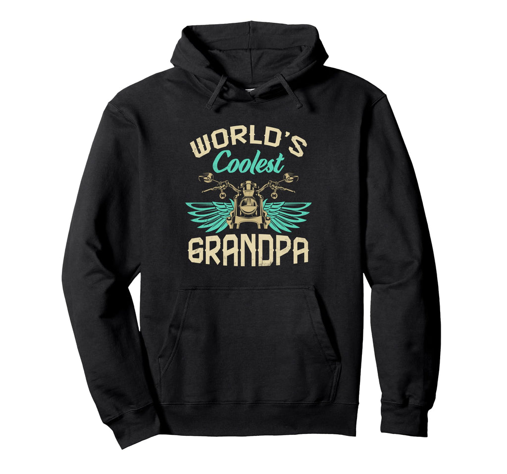 Worlds Coolest Grandpa Motorcycle Hoodie - Unique Graphic for Adults - T-Shirt, Sweatshirt, Hoodie