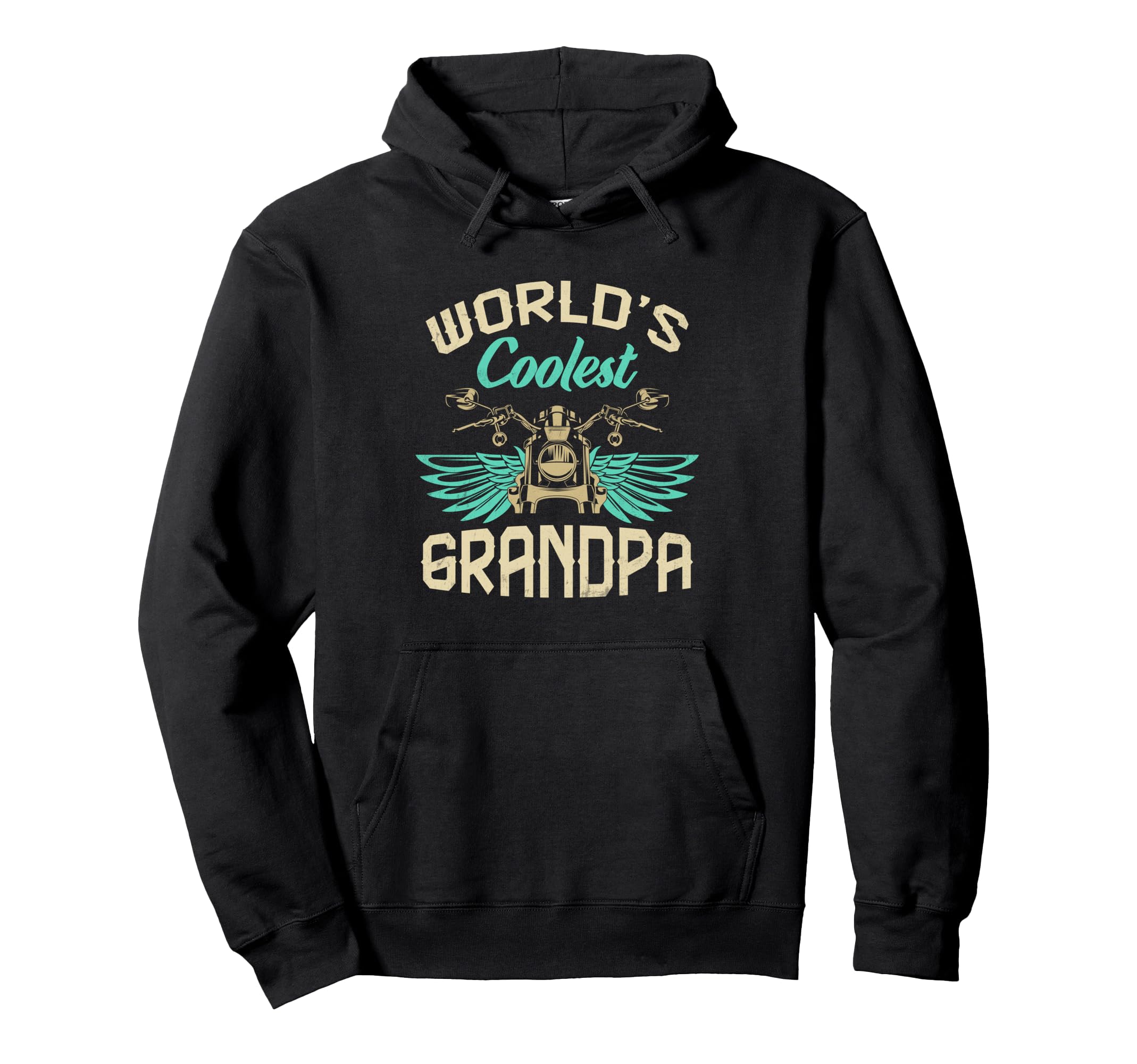 Worlds Coolest Grandpa Motorcycle Hoodie - Unique Graphic for Adults - T-Shirt, Sweatshirt, Hoodie
