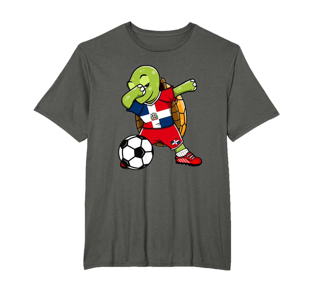 Dabbing Turtle Dominican Republic Soccer T-Shirt - Unique Graphic Unisex - T-Shirt, Sweatshirt, Hoodie
