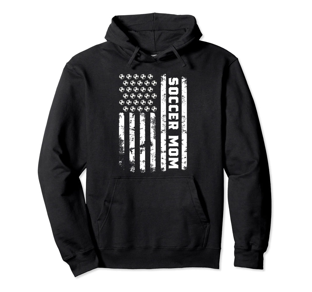 Soccer Mom Game Day Soccer Lovers Usa Flag Hoodie - Streetwear Style Unisex - T-Shirt, Sweatshirt, Hoodie