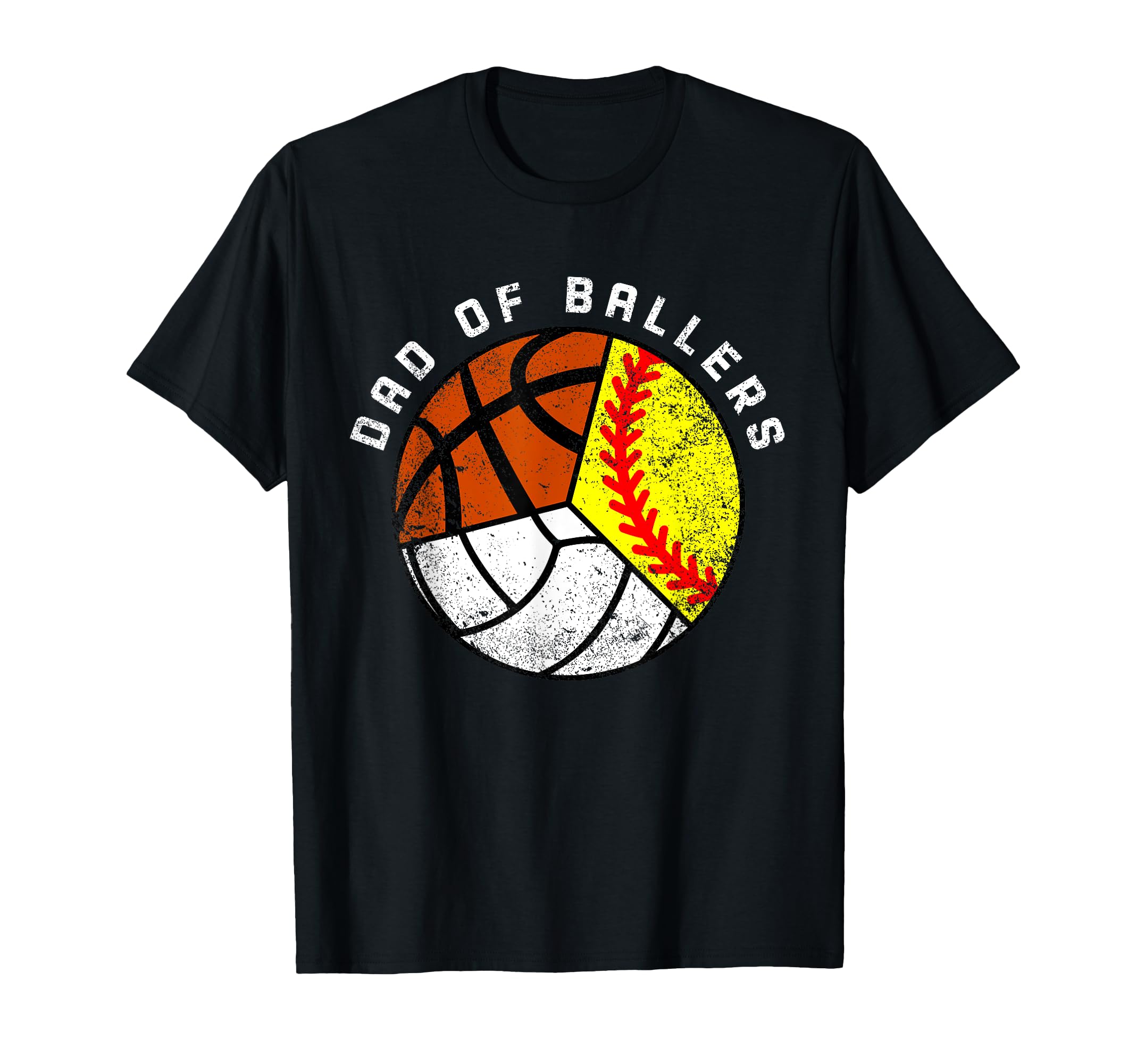 Dad Ballers Funny Softball Volleyball T-Shirt - Unique Graphic Unisex - T-Shirt, Sweatshirt, Hoodie