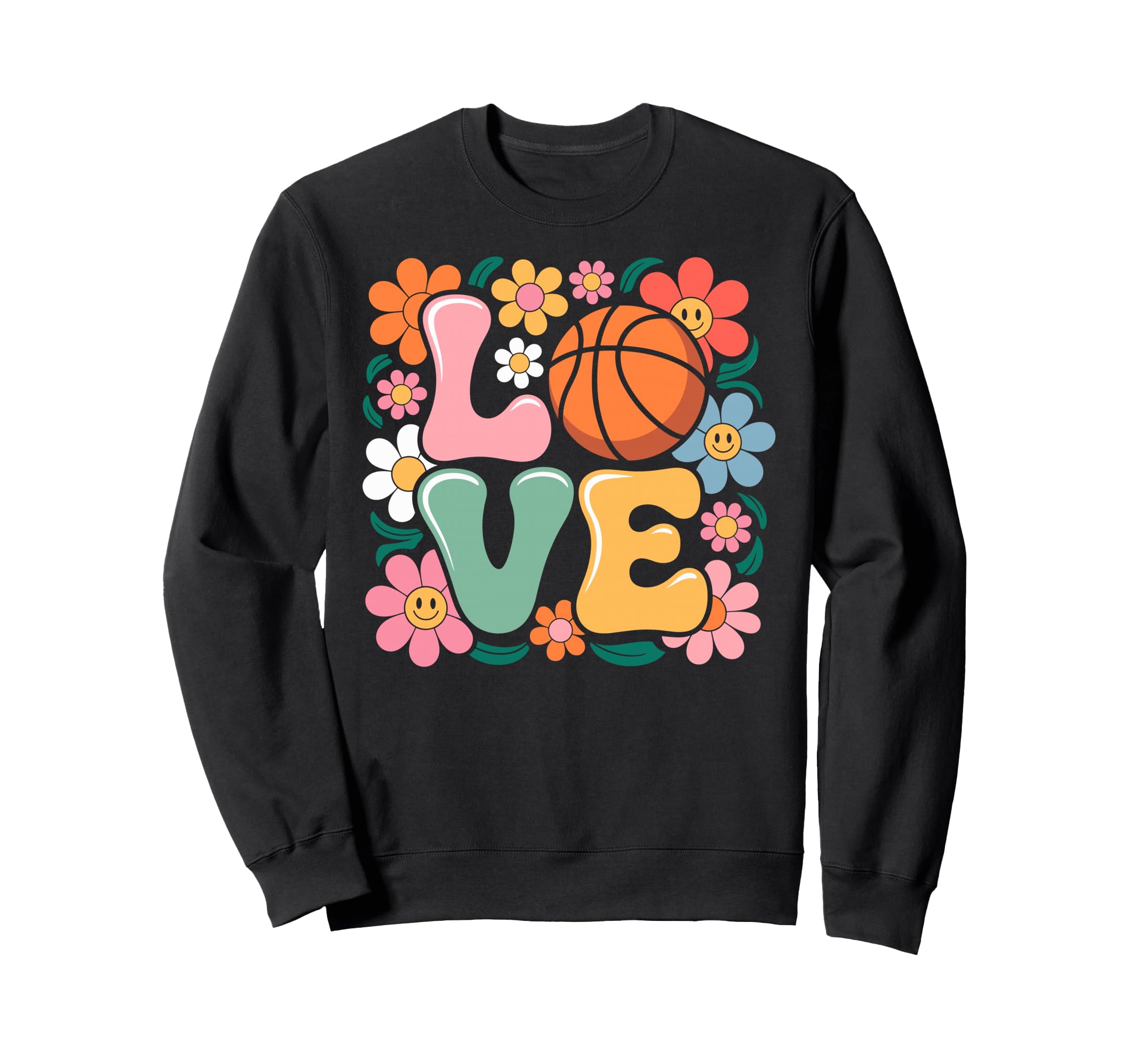 Groovy Love Basketball Ball Player Sweatshirt - Aesthetic Graphic Unisex - T-Shirt, Sweatshirt, Hoodie
