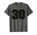 Number 30 Black Sport Varsity Number 30 T-Shirt - Trendy Graphic Unisex - T-Shirt, Sweatshirt, Hoodie
