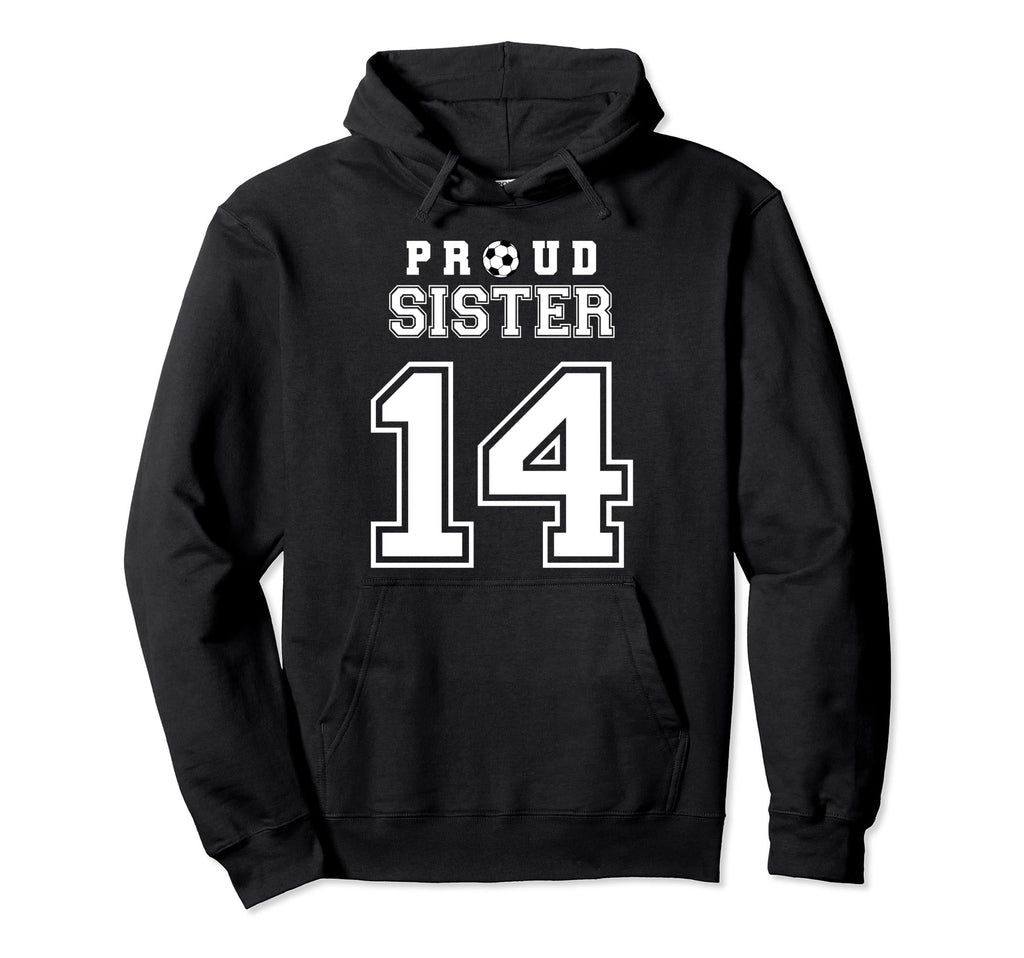 Number 14 Custom Proud Soccer Futbol Hoodie - Minimalist Print for Adults - T-Shirt, Sweatshirt, Hoodie