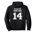 Number 14 Custom Proud Soccer Futbol Hoodie - Minimalist Print for Adults - T-Shirt, Sweatshirt, Hoodie