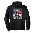 Cat Dad Life Chose Me American Flag Funny Hoodie - Graphic Print Unisex - T-Shirt, Sweatshirt, Hoodie