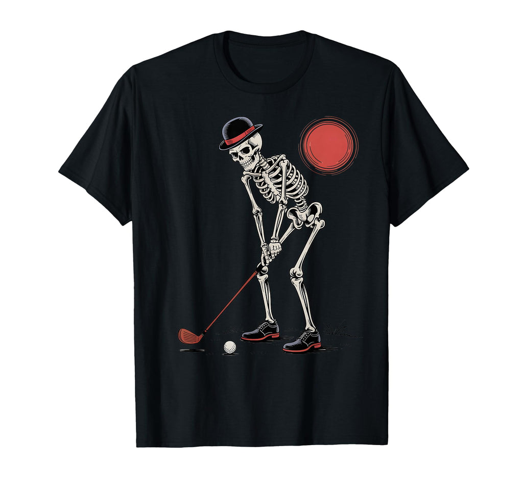 Skeleton Golfer Golf Player Funny T-Shirt - Minimalist Print for Adults - T-Shirt, Sweatshirt, Hoodie
