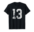 13 Distressed Birthday Lucky Number T-Shirt - Minimalist Print for Adults - T-Shirt, Sweatshirt, Hoodie