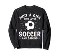 Who Loves Soccer And Gaming Sweatshirt - Graphic Print Men Women - T-Shirt, Sweatshirt, Hoodie