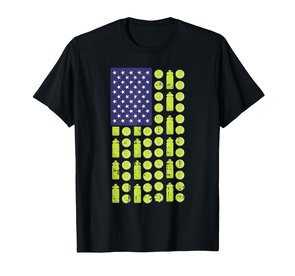 Tennis Ball Tumbler American Flag T-Shirt - Unique Graphic Men Women - T-Shirt, Sweatshirt, Hoodie