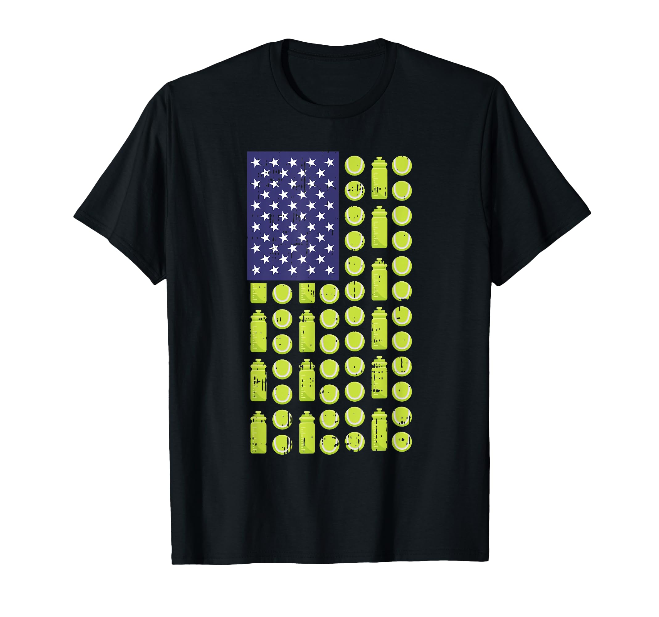 Tennis Ball Tumbler American Flag T-Shirt - Unique Graphic Men Women - T-Shirt, Sweatshirt, Hoodie