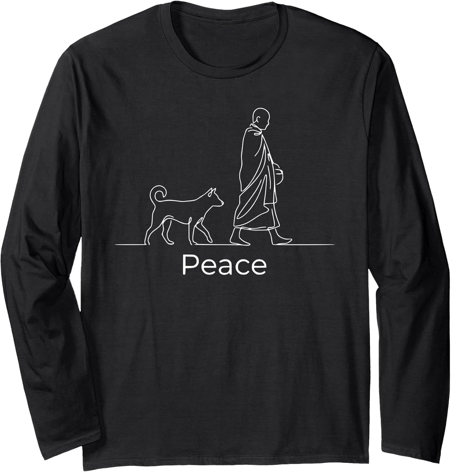 Peace Minimalist Zen Art Walk for Monks with Aloka - Adult & Kids T-Shirts, Sweatshirts & Hoodies apparel design preview 1