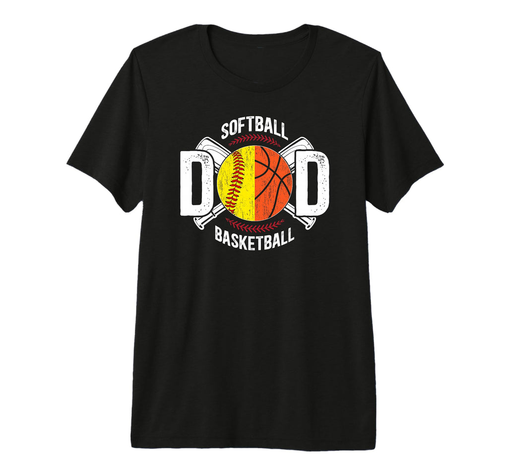 Mens Softball Basketball Dad Basketball T-Shirt - Unique Graphic Men Women - T-Shirt, Sweatshirt, Hoodie