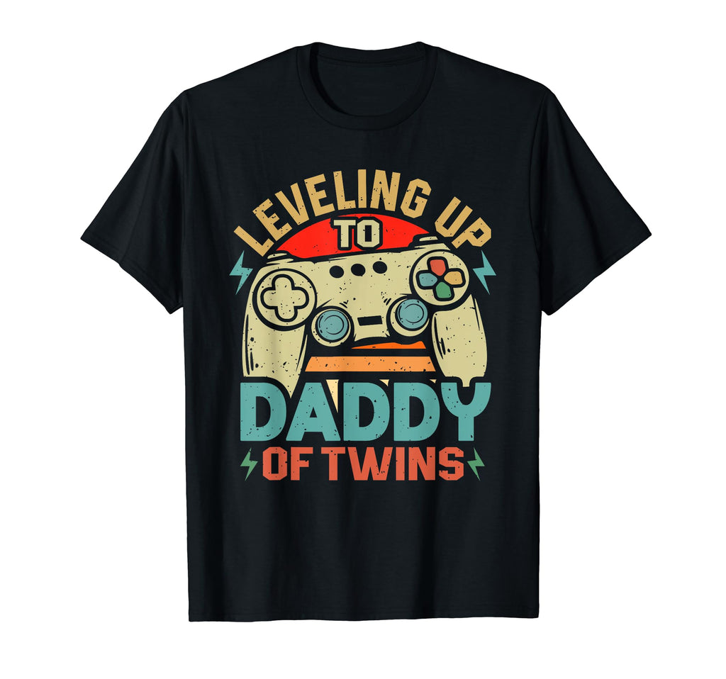 Leveling Up To Daddy Twins Gamer T-Shirt - Casual Everyday Wear for Adults - T-Shirt, Sweatshirt, Hoodie