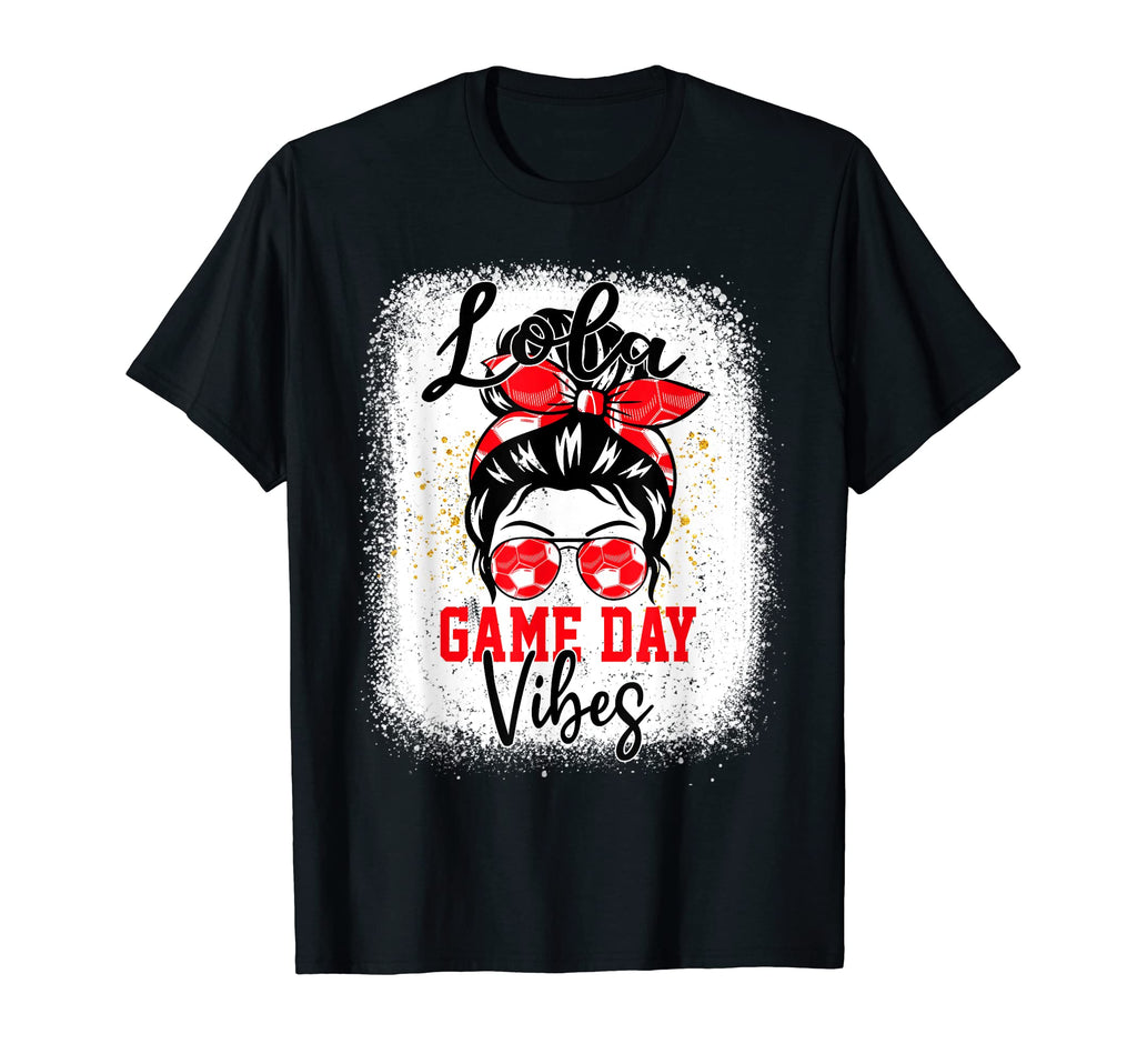 Soccer Lola Bleached Bun Mothers Day T-Shirt - Minimalist Print for Adults - T-Shirt, Sweatshirt, Hoodie