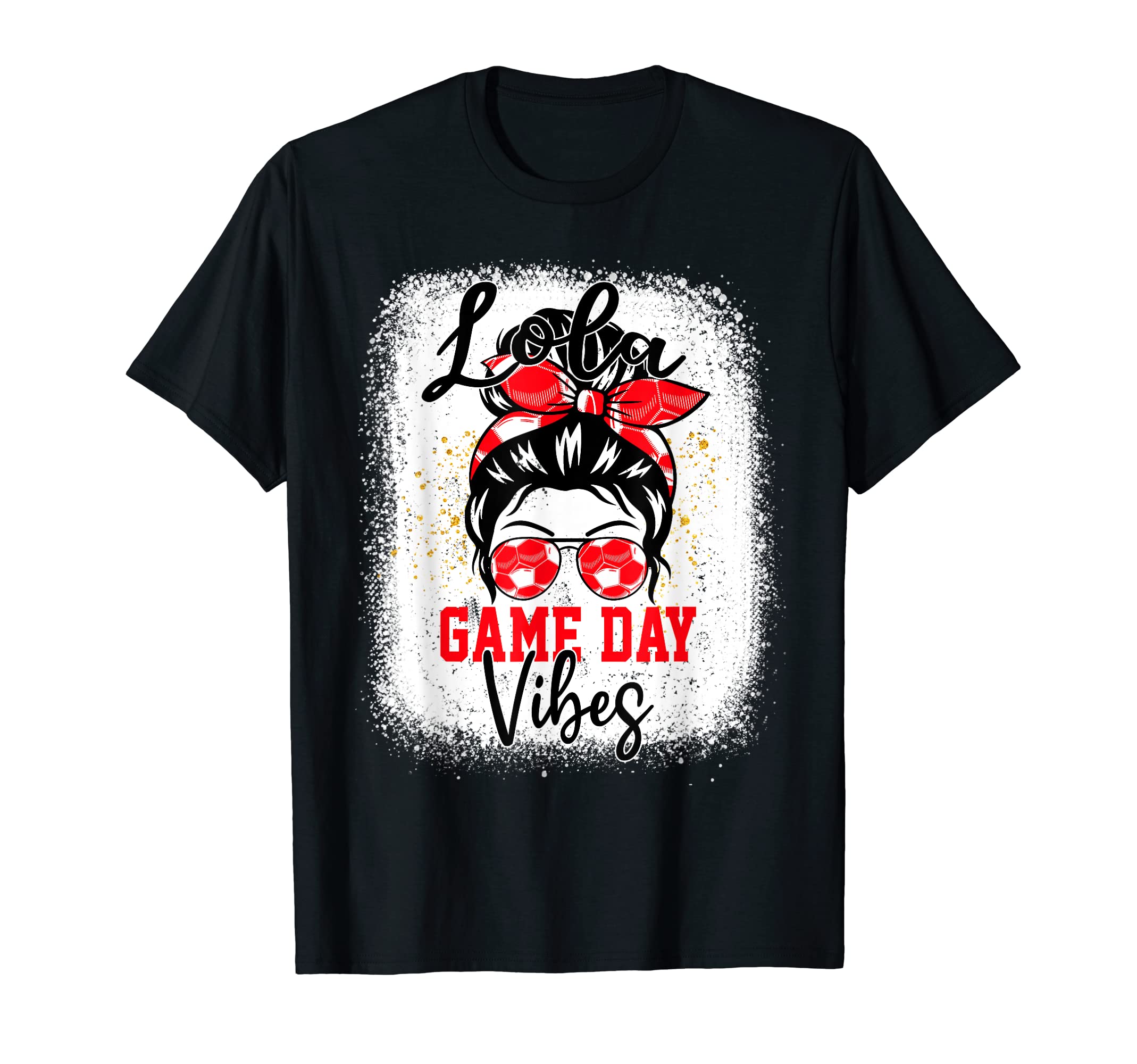Soccer Lola Bleached Bun Mothers Day T-Shirt - Minimalist Print for Adults - T-Shirt, Sweatshirt, Hoodie
