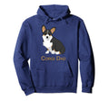 Black Tricolor Pembroke Corgi Dad Hoodie - Casual Everyday Wear Men Women - T-Shirt, Sweatshirt, Hoodie