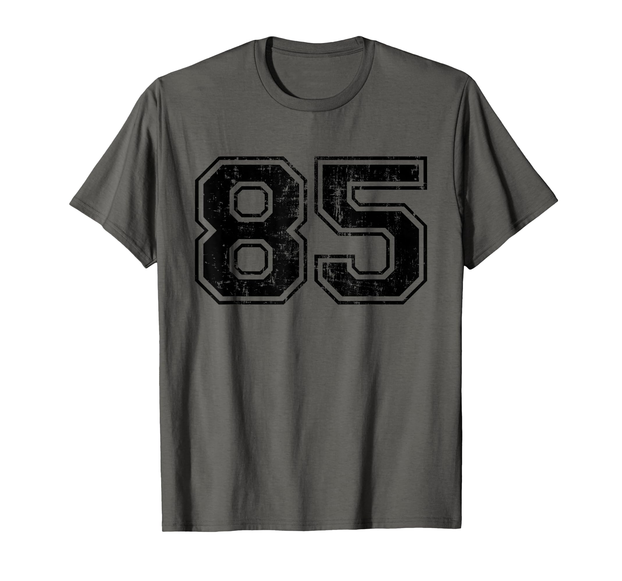 Number 85 Varsity Distressed Sport T-Shirt - Fun Novelty Design for Adults - T-Shirt, Sweatshirt, Hoodie