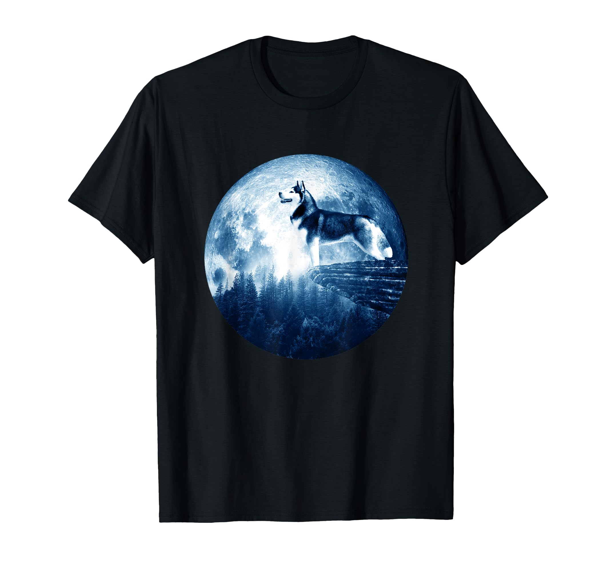 Siberian Husky Dog Moon Dog Mom Dad Dog T-Shirt - Trendy Graphic Men Women - T-Shirt, Sweatshirt, Hoodie