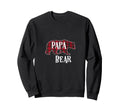Papa Bear Black Red Tartan Plaid Fun Sweatshirt - Streetwear Style Unisex - T-Shirt, Sweatshirt, Hoodie