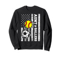 Aunt Ballers Funny Usa Flag Sweatshirt - Minimalist Print for Adults - T-Shirt, Sweatshirt, Hoodie