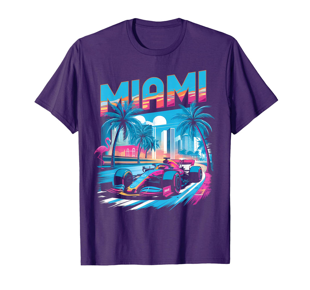 Miami Racing Gifts Race Car Racer Driver T-Shirt - Unique Graphic Unisex - T-Shirt, Sweatshirt, Hoodie