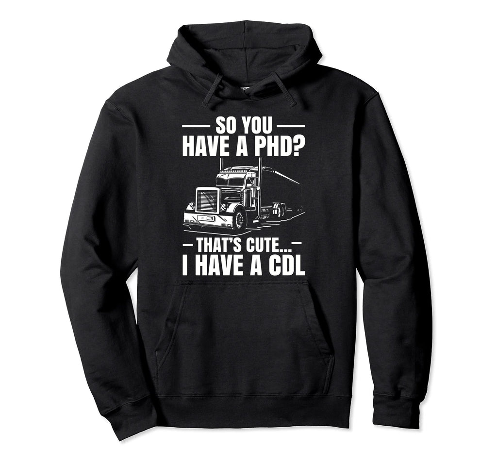 Trucker Road Lorry Big Rig Trucking Hoodie - Fun Novelty Design for Adults - T-Shirt, Sweatshirt, Hoodie