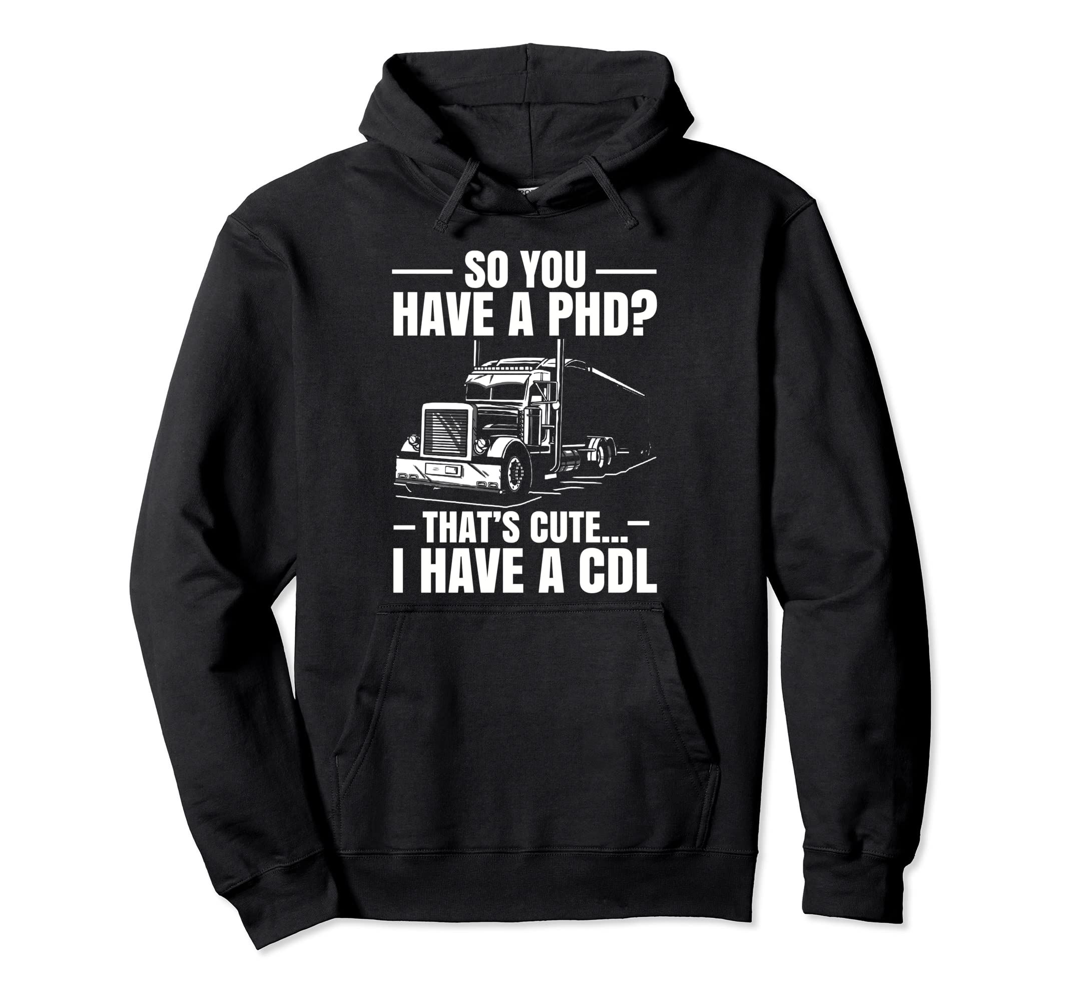 Trucker Road Lorry Big Rig Trucking Hoodie - Fun Novelty Design for Adults - T-Shirt, Sweatshirt, Hoodie
