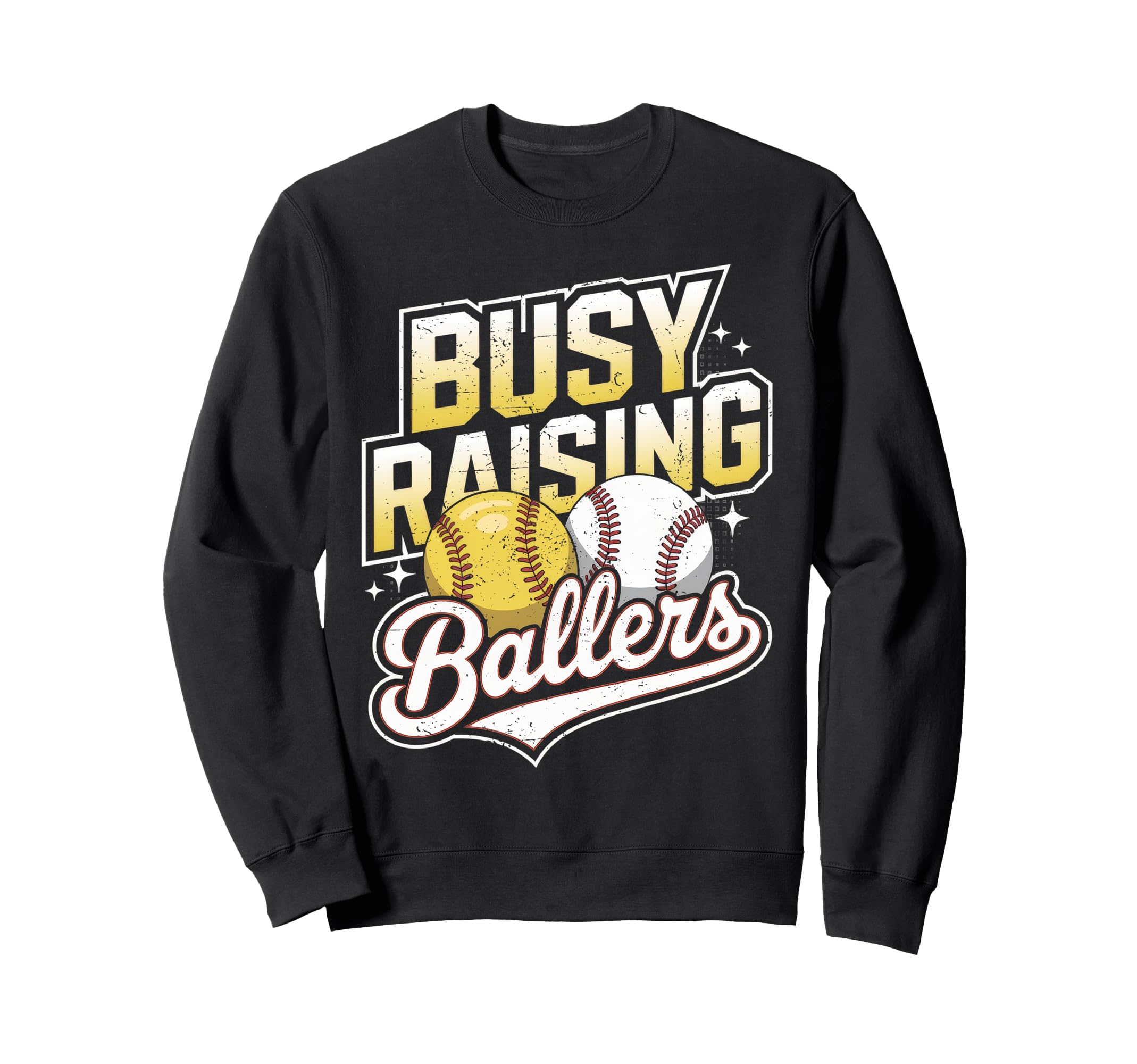 Busy Raising Ballers Softball And Sweatshirt - Minimalist Print Men Women - T-Shirt, Sweatshirt, Hoodie