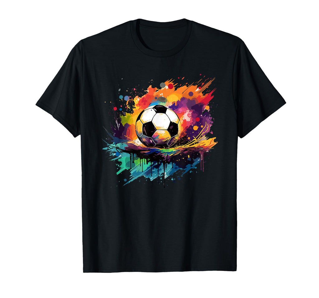 Soccer Color Graffiti Ball Sport T-Shirt - Trendy Graphic Men Women - T-Shirt, Sweatshirt, Hoodie
